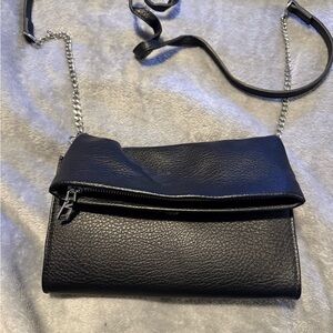 Elegant Black Leather Crossbody Bag International Concepts